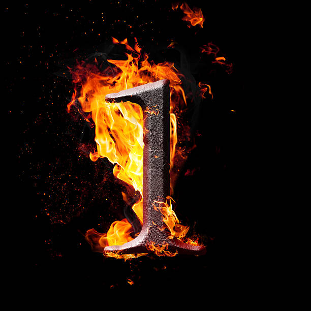 Numbers And Symbols On Fire 1 Stock Photo - Download Image Numbers And Symbols On Fire 1 Stock Photo - Download Image