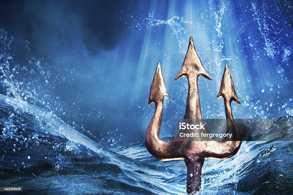 Trident auf einen beeindruckenden Hintergrund - Lizenzfrei Neptun - Römischer Gott Stock-Foto