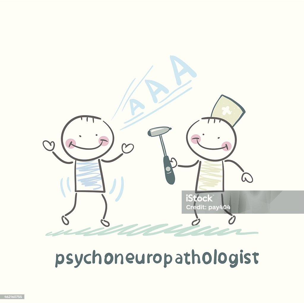 psychoneuropathologist sprawdzić nerwy pacjenta - Grafika wektorowa royalty-free (Anatomia człowieka)