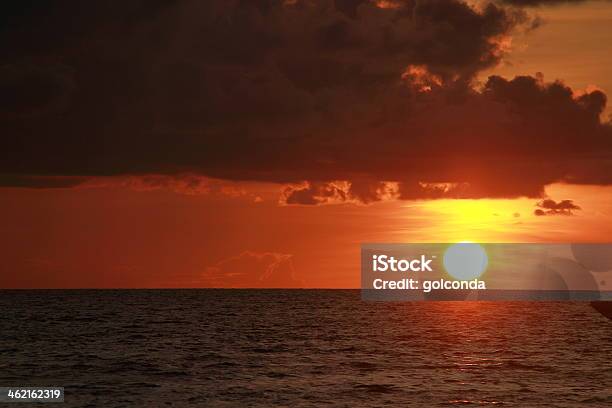 Sun Set On The Sea Stock Photo - Download Image Now - Beach, Coastline, Colors