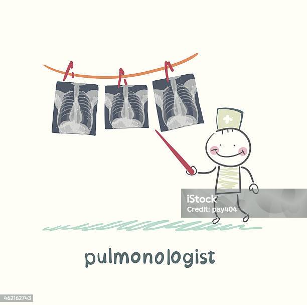Pulmonologist Shows An Xray Of Human Lung Stock Illustration - Download Image Now - Adult, Analyzing, Anatomy