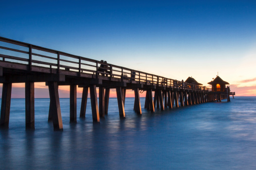 Pier of Naples at sunset, Florida, USA