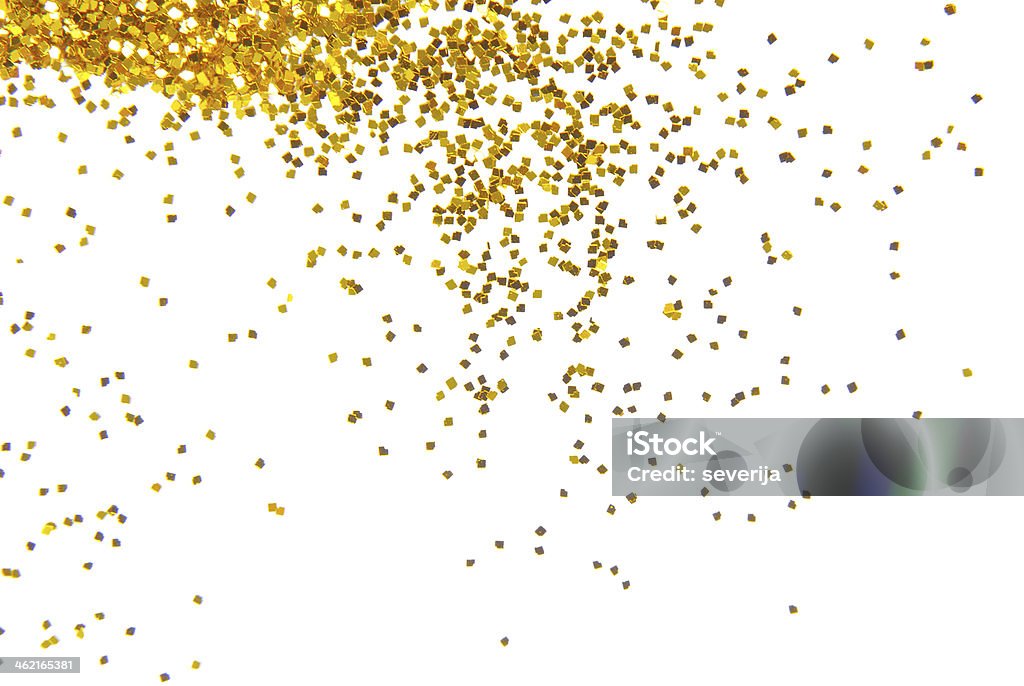 golden glitter frame background Confetti Stock Photo