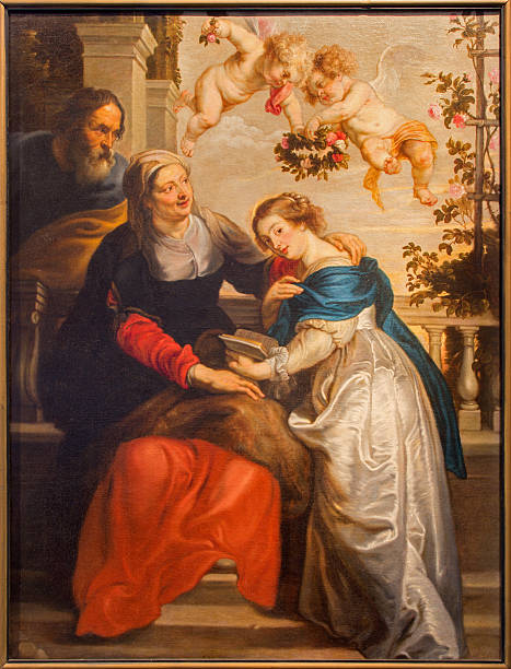 istock Anwerp - Paint of Virgin Mary with the parent 462169939
