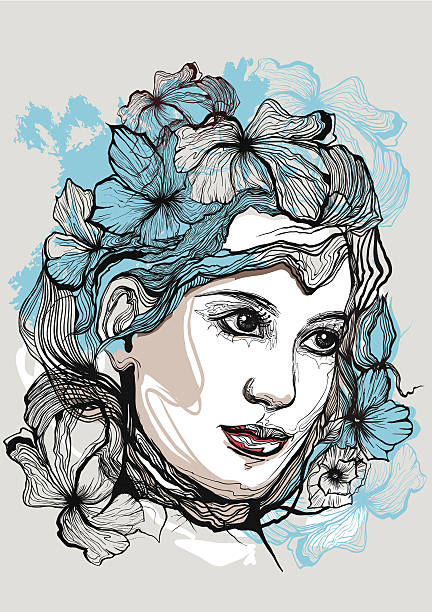 istock Portrait of a girl with flowers 462180391