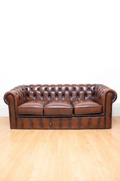 istock Brown Old Vintage genuine leather Sofa Texture Background 462185039