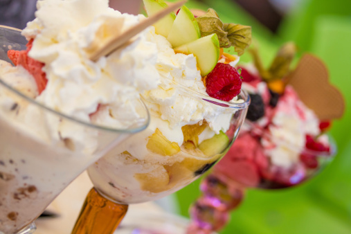 Icecream cup with fruits