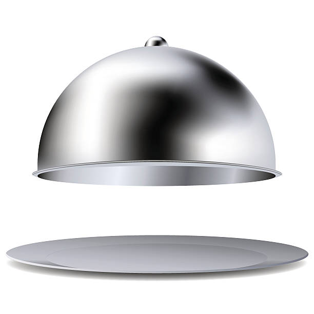 istock Image of a steel tray and cover on white background 462197747