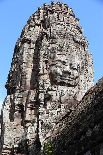 temple bayon, ankor thom, cambodge - ankor photos et images de collection