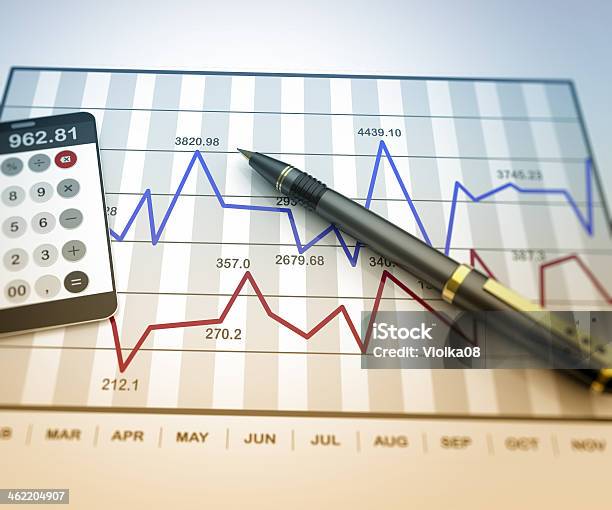 Conceito De Mercado De - Fotografias de stock e mais imagens de Analisar - Analisar, Atividade bancária, Calculadora