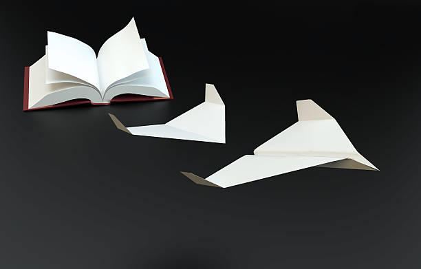 istock Book pages flying of as paper planes 462206275