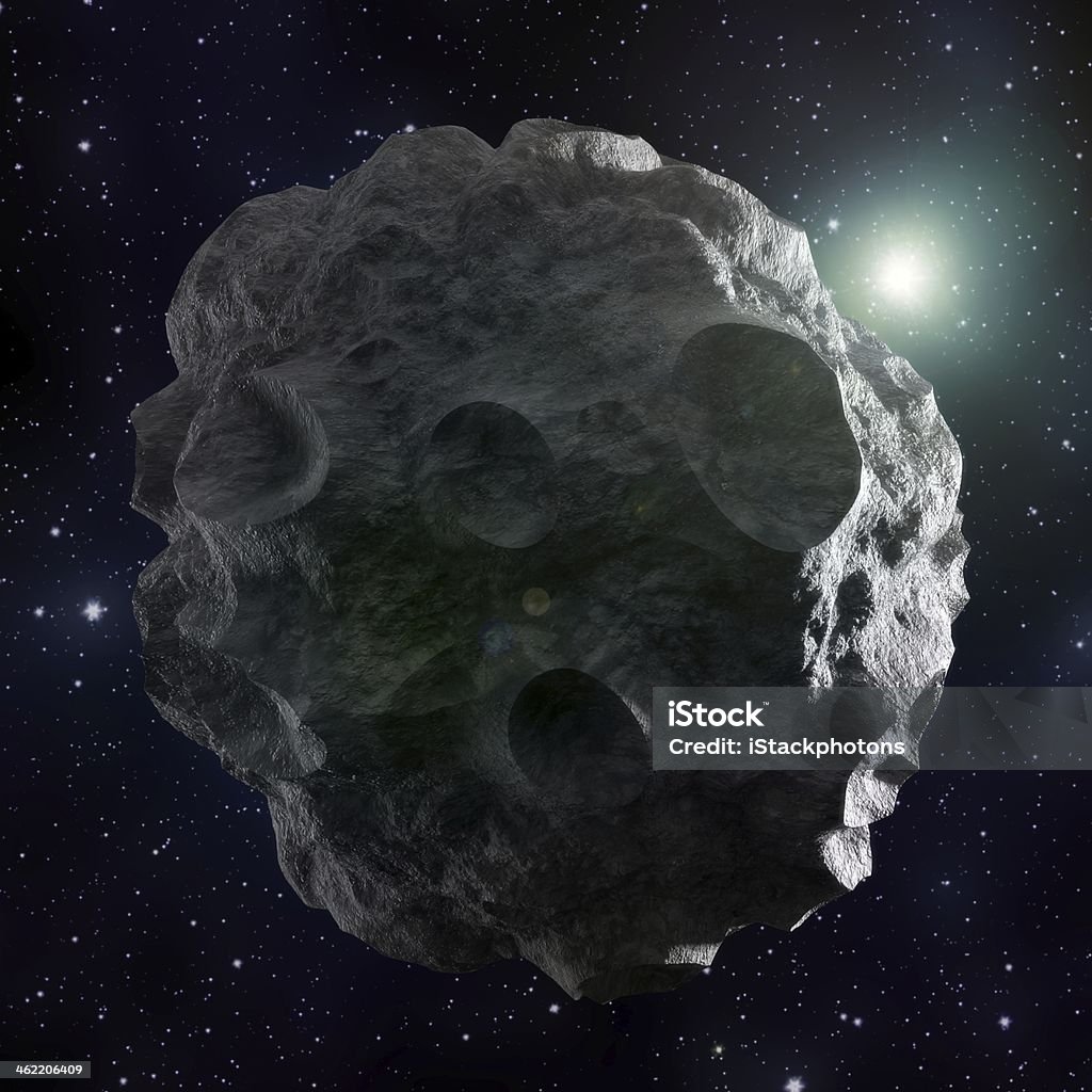Asteroid A high resolution image of an asteroid covered with craters Asteroid Stock Photo