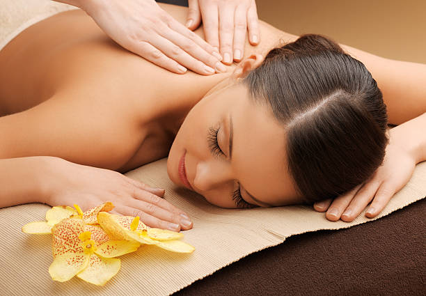 woman in spa salon having back  massage