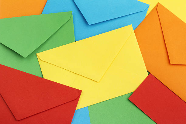 istock An array of bright and colorful envelopes in five colors 462209921