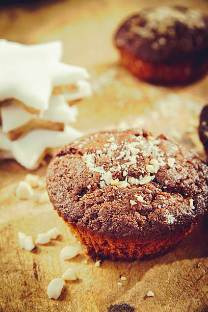 American dessert chocolate muffin stock photo