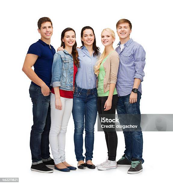 Group Of Smiling Friendsstanding Together Stock Photo - Download Image Now - Animal, Baby - Human Age, Baby Girls