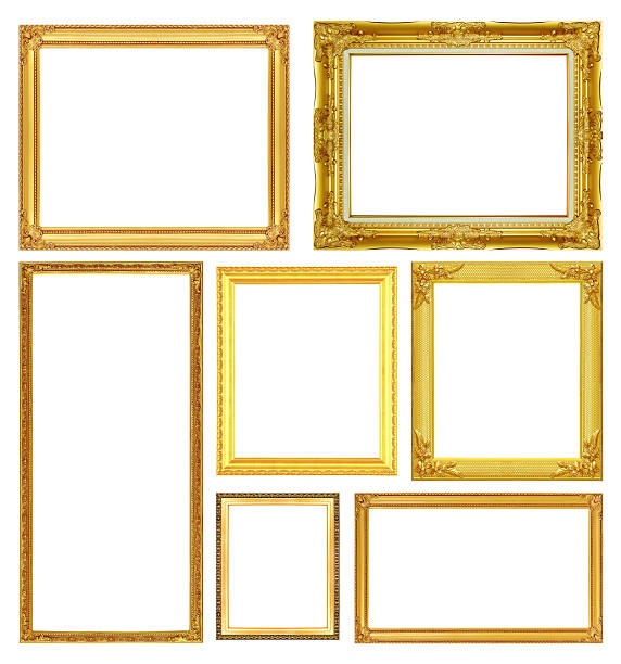istock antique gold frame on the white background 462211873
