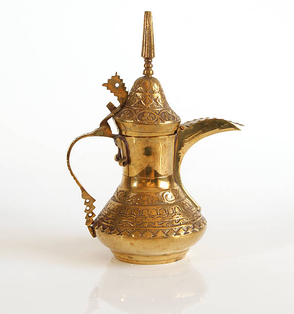 istock Copper jug with a traditional Arabic ornaments 462221149