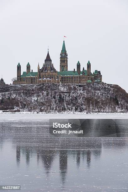 Parliament Of Canada Ottawa Ontario Canadian Tradition Icy River Stock Photo - Download Image Now