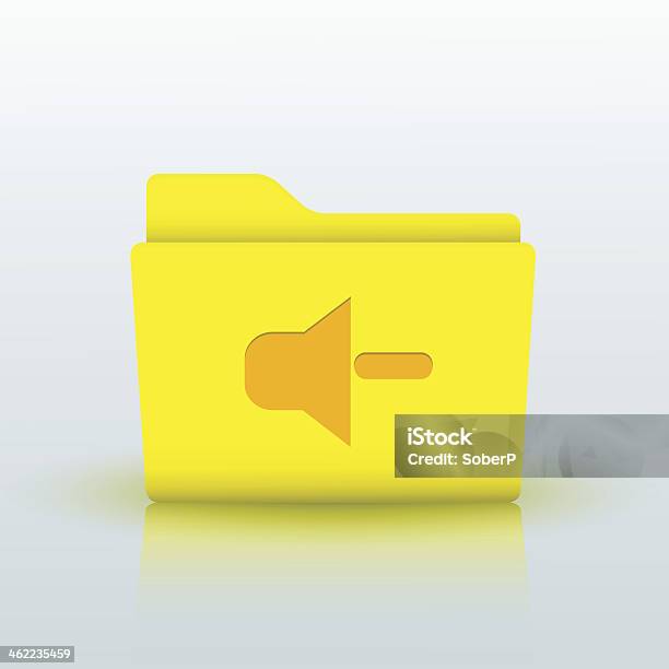 Vector Yellow Folder On Blue Background Eps10 Stock Illustration - Download Image Now - Art, Art And Craft, Audio Equipment