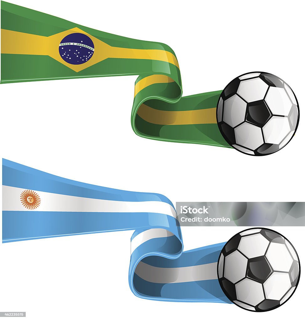 & Brasil bandera argentina - arte vectorial de Evento internacional de fútbol libre de derechos