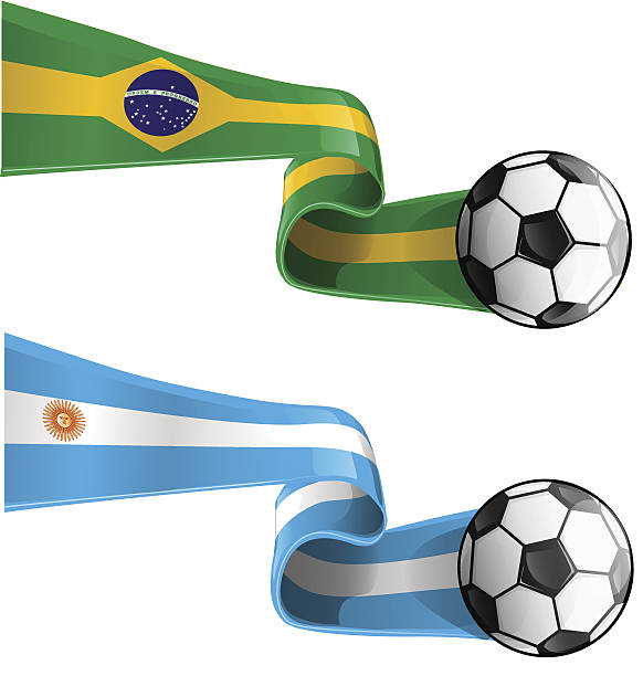 ilustraciones, imágenes clip art, dibujos animados e iconos de stock de & brasil bandera argentina - championship 2014 brazil brazilian