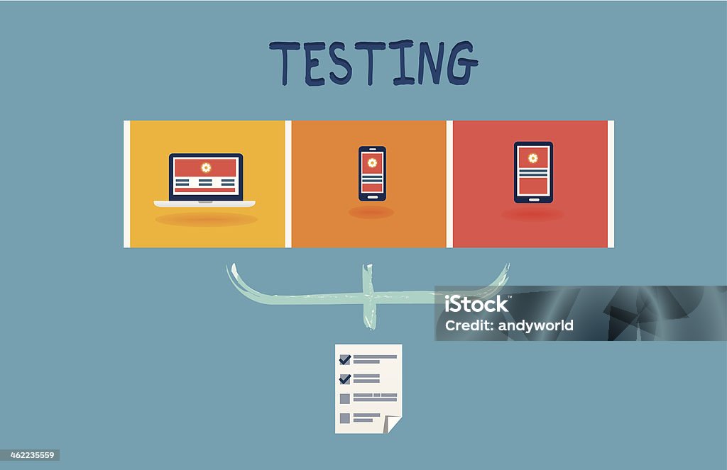 Simplistic Drawing Depicting User Interfaces Testing Phase Stock ...