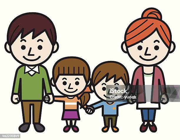 Happy Family Stock Illustration - Download Image Now - Adult, Baby - Human Age, Baby Girls