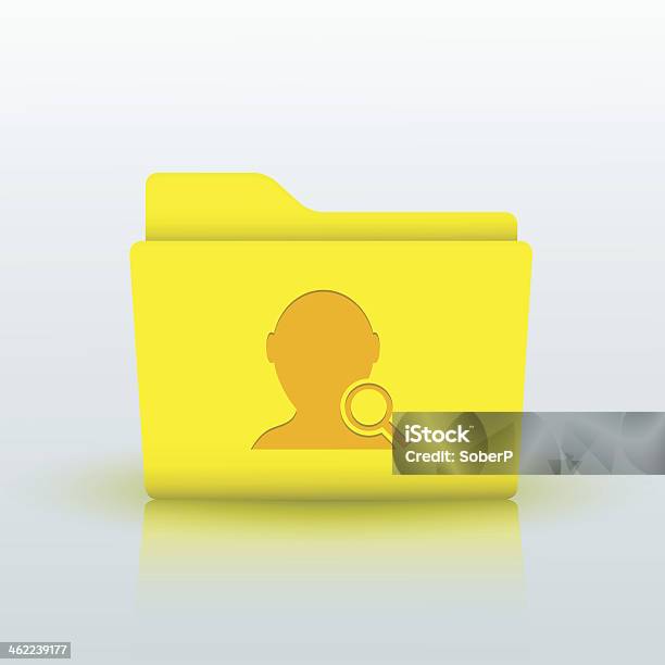 Vector Yellow Folder On Blue Background Eps10 Stock Illustration - Download Image Now - Administrator, Avatar, Black Color