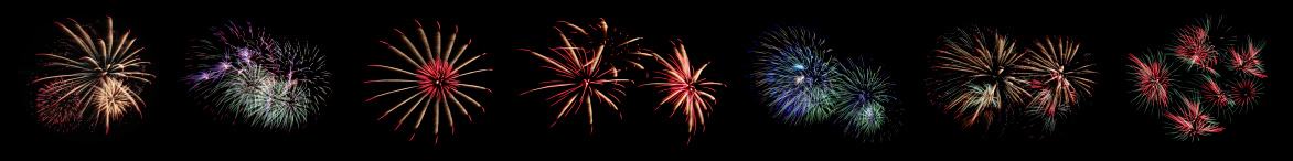 Combinations Fireworks or firecracker in the darkness.