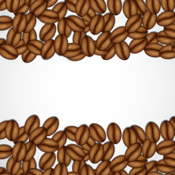 ilustraciones, imágenes clip art, dibujos animados e iconos de stock de fondo con granos de café - coffee bean coffee crop heap backgrounds