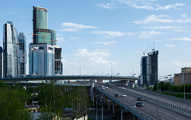 istock Moscow-city and road 462240961