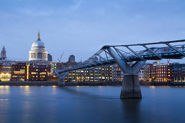 istock Millennium bridge and St. Paul's cathedral, London England, UK 462241733