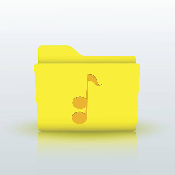 ベクトル黄色のフォルダー青色の背景にしています。 eps 10 - sheet music music musical note pattern点のイラスト素材／クリップアート素材／マンガ素材／アイコン素材
