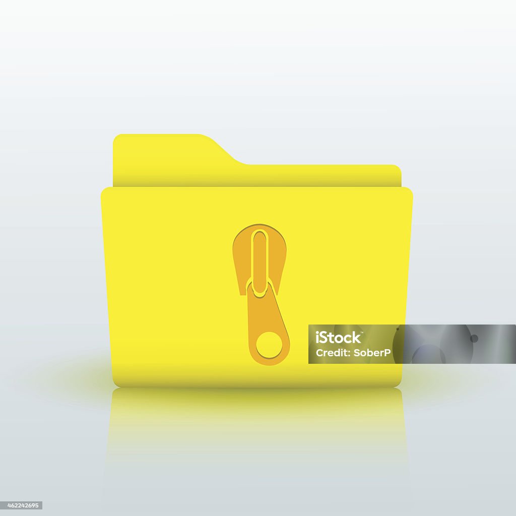 Vektor-gelber Ordner auf blauem Hintergrund.  Eps10 - Lizenzfrei Abschließen Vektorgrafik