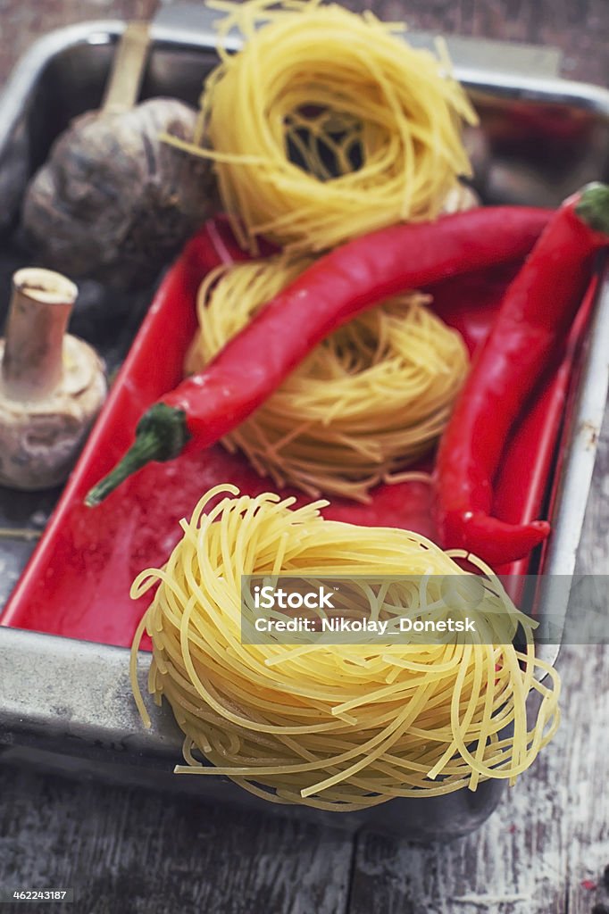 delicious italian pasta art of home cooking with delicious italian pasta Carbohydrate - Food Type Stock Photo