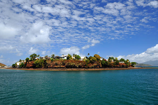 Dzaoudzi, Mayotte: Le Rocher seen from the Ocean Dzaoudzi, Petite-Terre, Mayotte: seen from the Ocean - Le Rocher, a rocky outcropping, once an islet - photo by M.Torres mayotte stock pictures, royalty-free photos & images