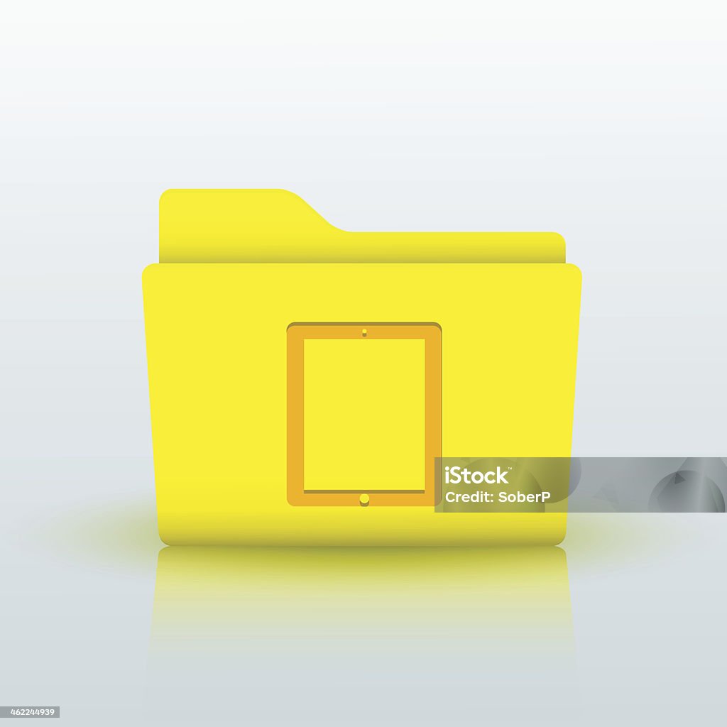 Wektor żółty folder na niebieskim tle.  Eps10 - Grafika wektorowa royalty-free (Bez wyrazu)