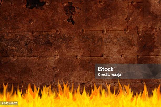 Old Rusty Iron Surface On Fire Stock Photo - Download Image Now - Abstract, Arson, Art