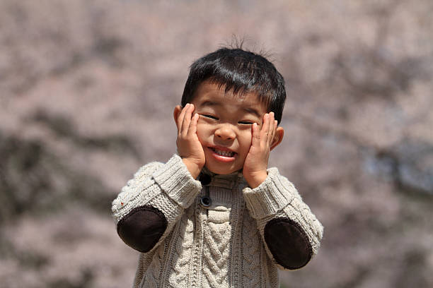istock Japanese boy and the cherry blossoms 462249255