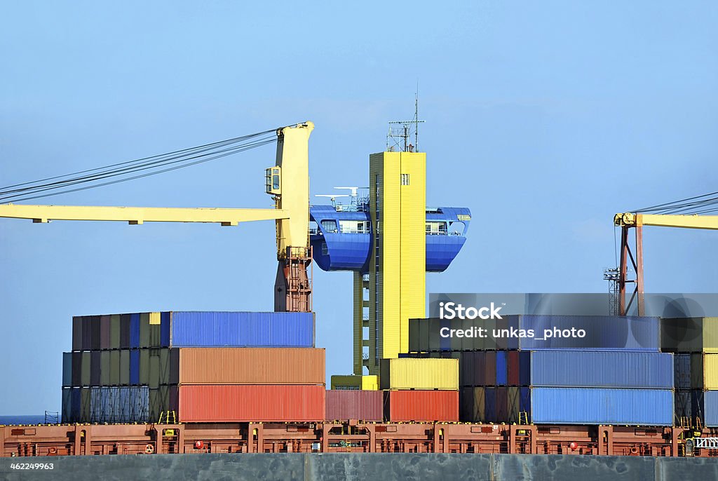 Container Stacking In Ship Container Stack On Freight Ship Stock Photo - Download Image Now ...