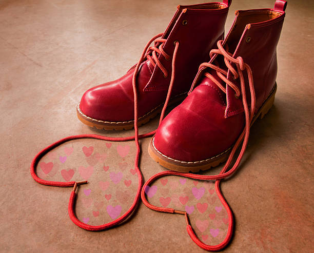 istock Red shoes with heart. 462252157
