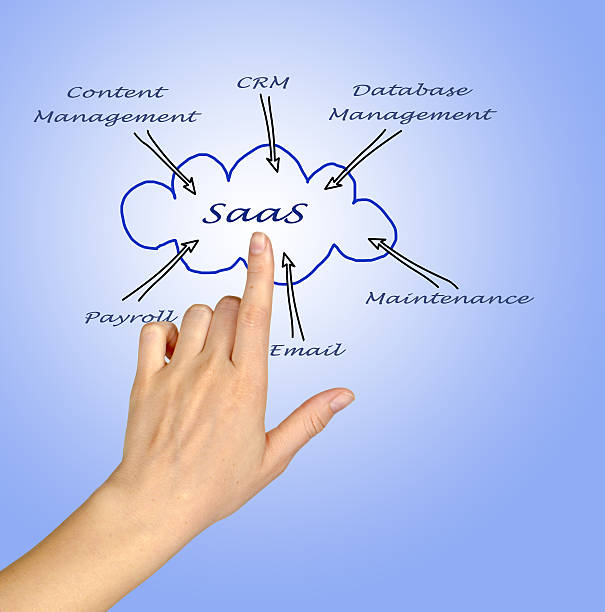 saas 図の使用 - diagram application software it support organization ストックフォトと画像