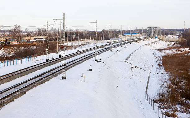 istock railroad in the winter 462254805
