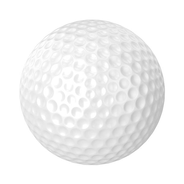 An isolated golf ball on white stock photo