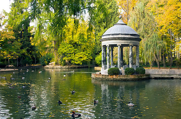 istock fall in a lake with marble temple 462259715