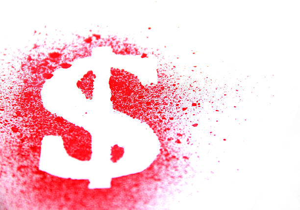 Rojo dólar en efecto Grunge - foto de stock