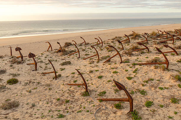 istock Morning atmosphere at the beach with anchors 462262537