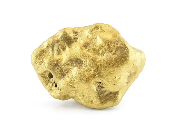 golden nugget isolated on white background