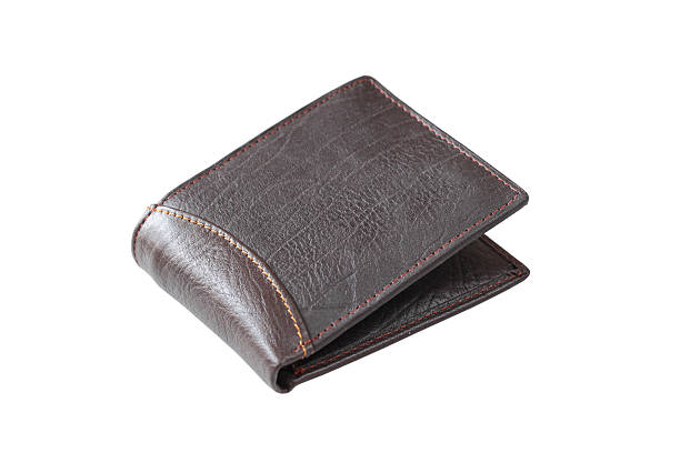 istock Brown leather wallet isolated on white background 462263775